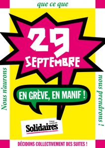 29 septembre en grève, en manif !