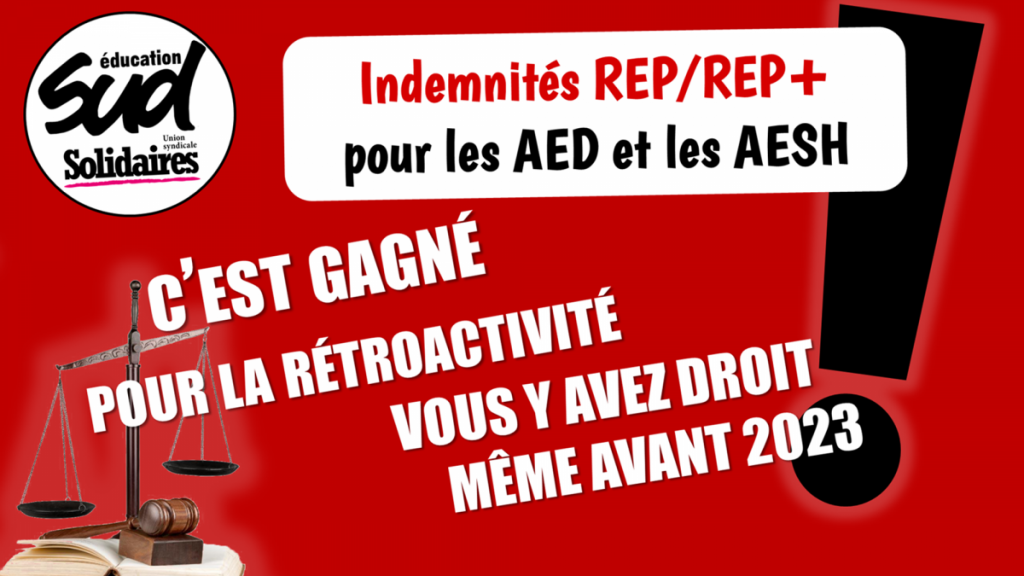 Si vous étiez AESH ou AED en poste en Isère en éducation prioritaire avant 2023, rapprochez-vous de SUD éducation 38 afin d'être accompagné·es dans votre demande auprès de l'administration